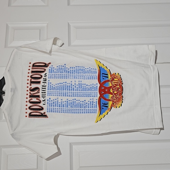 Aerosmith NWOT Rocks Tour white tee shirt sz S Men's hard to find item. Unisex - Picture 3 of 6